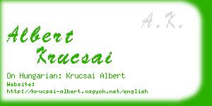 albert krucsai business card